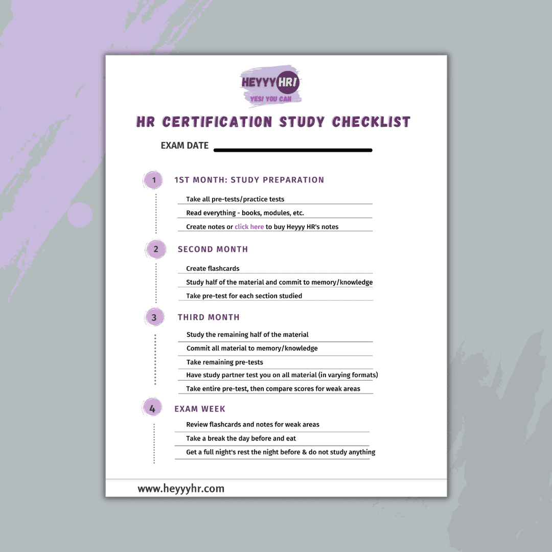 HR Certification Study Checklist